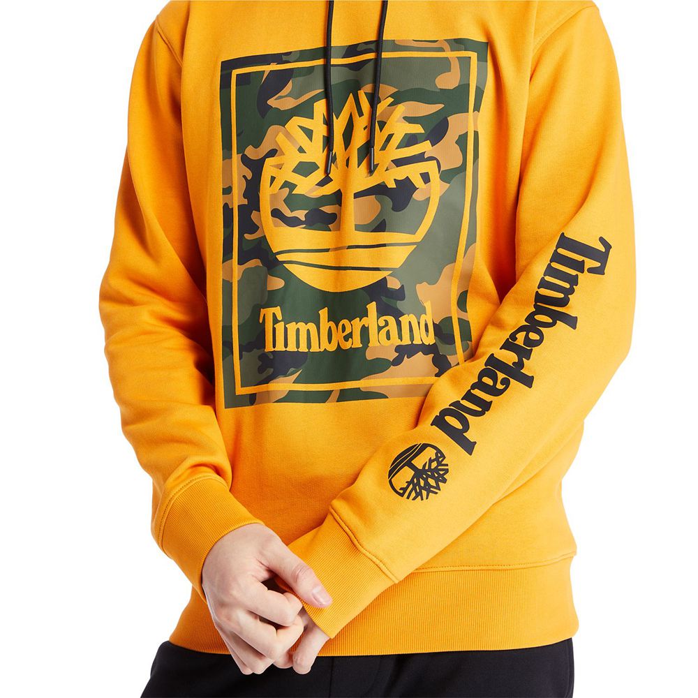 Sudadera Timberland Hombre Camo Tree-Logo Hoodie Naranjas - Chile YKT-427953